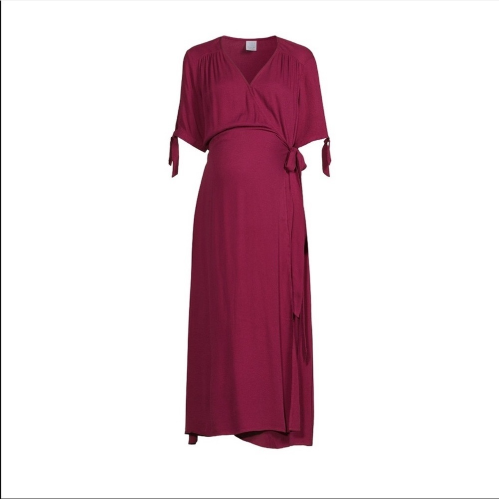 Maternity Print Wrap Dress - Picture 6 of 6